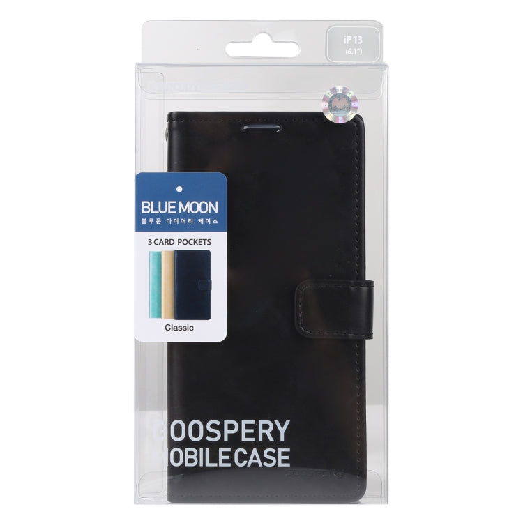 For iPhone 13 Pro GOOSPERY BLUE MOON Crazy Horse Texture Horizontal Flip Leather Case with Holder & Card Slot & Wallet (Black) - iPhone 13 Pro Cases by GOOSPERY | Online Shopping UK | buy2fix
