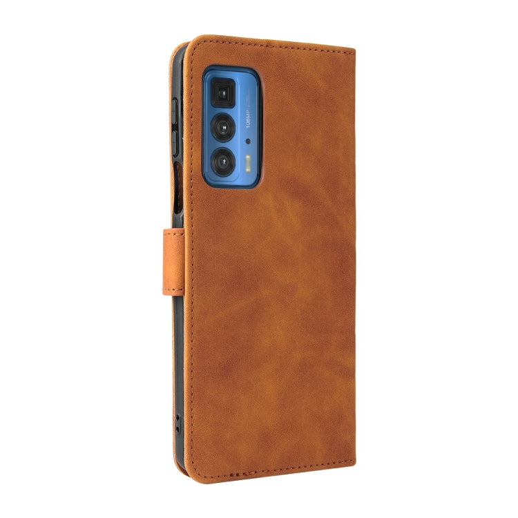 Solid Color Skin Feel Magnetic Buckle Horizontal Flip Calf Texture PU Leather Case with Holder & Card Slots & Wallet For Motorola Moto Edge 20 Pro(Brown) - Motorola Cases by buy2fix | Online Shopping UK | buy2fix