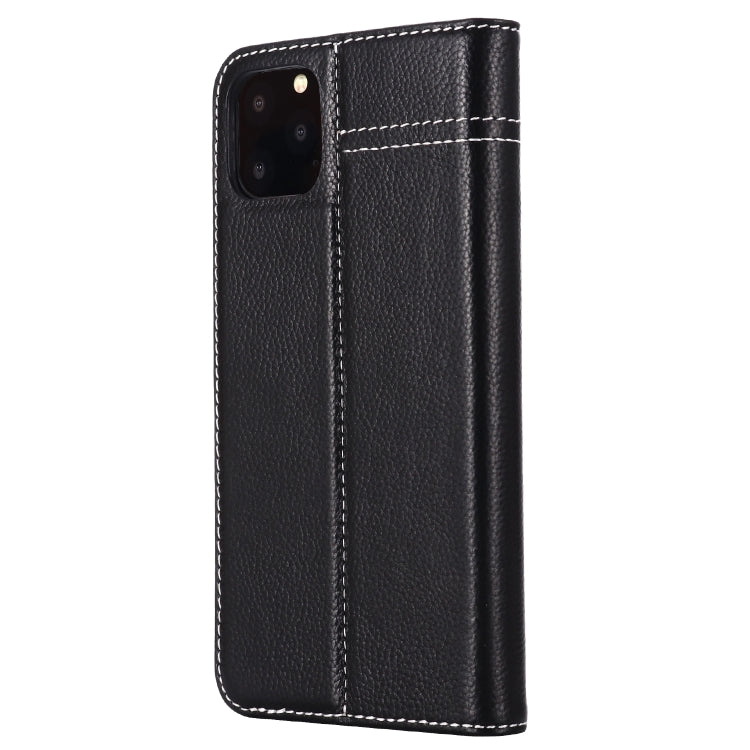 For iPhone 11 GEBEI Top-grain Leather Horizontal Flip Protective Case with Holder & Card Slots(Black) - iPhone 11 Cases by GEBEI | Online Shopping UK | buy2fix