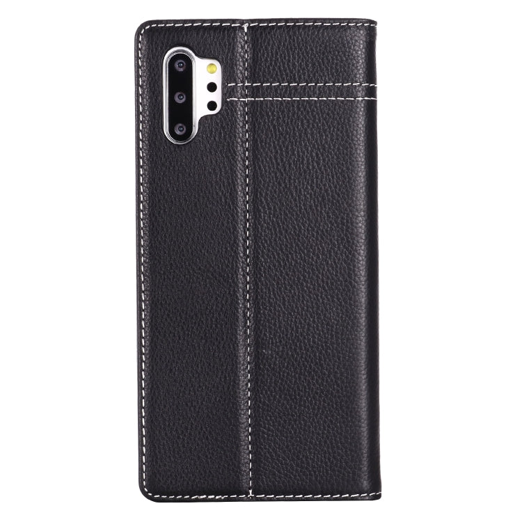 For Galaxy Note 10+ GEBEI Top-grain Leather Horizontal Flip Protective Case with Holder & Card Slots(Black) - Galaxy Phone Cases by GEBEI | Online Shopping UK | buy2fix