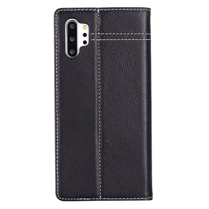 For Galaxy Note 10+ GEBEI Top-grain Leather Horizontal Flip Protective Case with Holder & Card Slots(Black) - Galaxy Phone Cases by GEBEI | Online Shopping UK | buy2fix