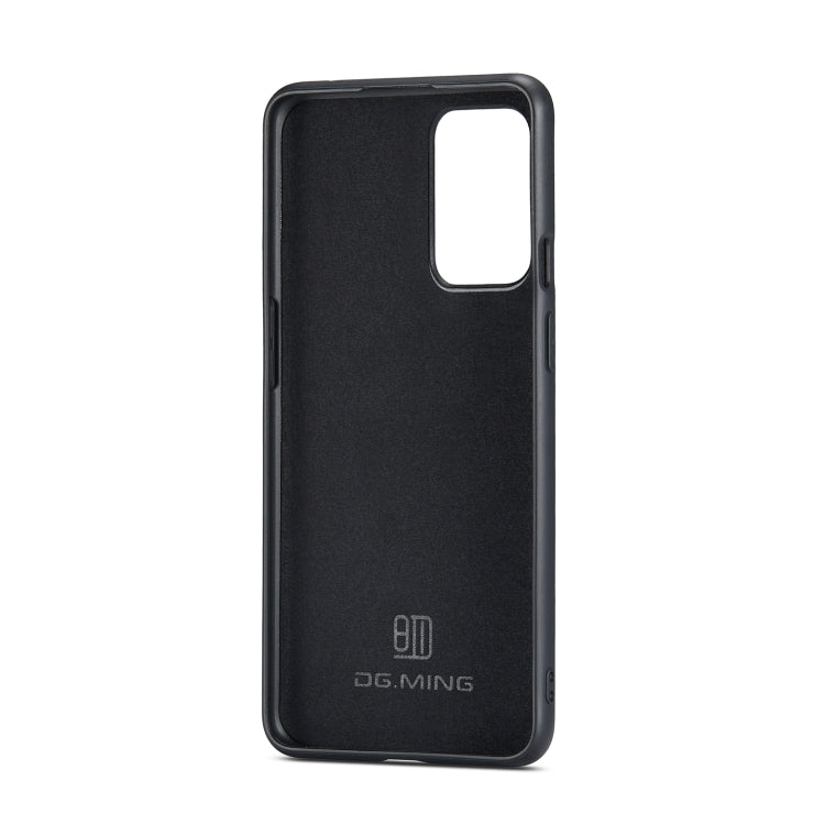 DG.MING M1 Series 3-Fold Multi Card Wallet  Back Cover Shockproof Case with Holder Function For OnePlus 9R(Coffee) - OnePlus Cases by DG.MING | Online Shopping UK | buy2fix