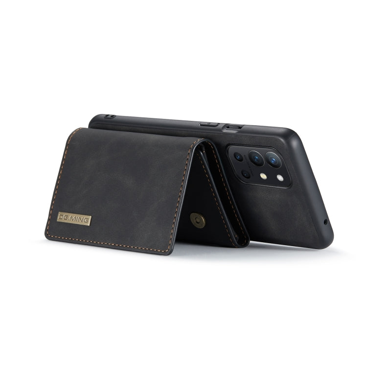 DG.MING M1 Series 3-Fold Multi Card Wallet  Back Cover Shockproof Case with Holder Function For OnePlus 9R(Black) - OnePlus Cases by DG.MING | Online Shopping UK | buy2fix