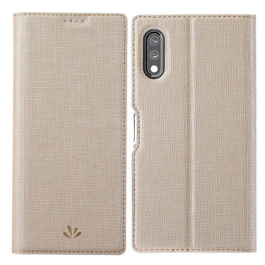 For Sony Xperia Ace II ViLi DMX Series Shockproof TPU + PU Leather Magnetic Attraction Horizontal Flip Case with Card Slot & Holder(Gold)