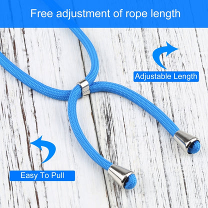 For iPhone 13 Four-corner Shockproof Transparent TPU Protective Case with Lanyard(Blue) by buy2fix