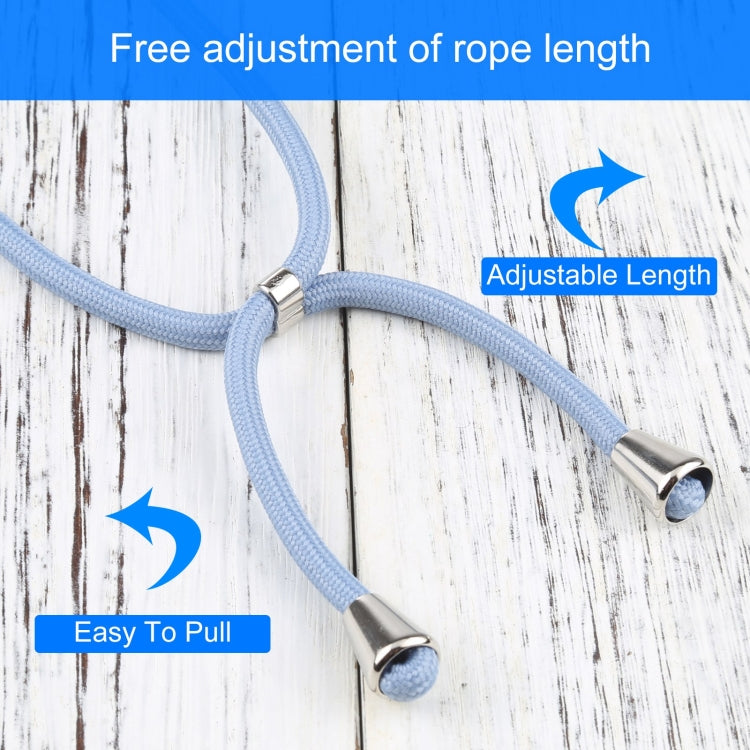 For iPhone 13 Four-corner Shockproof Transparent TPU Protective Case with Lanyard(Blue Grey) by buy2fix