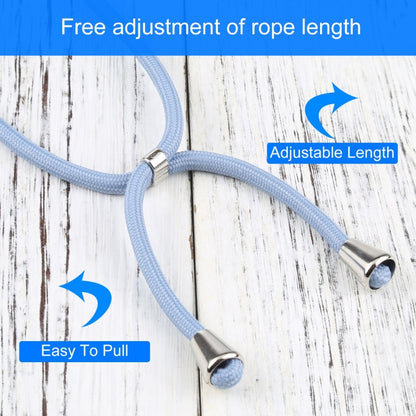 For iPhone 13 Four-corner Shockproof Transparent TPU Protective Case with Lanyard(Blue Grey) by buy2fix