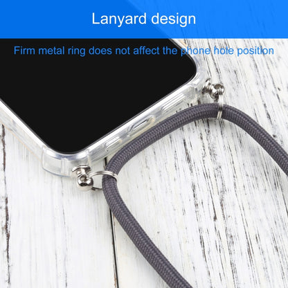 For iPhone 13 Four-corner Shockproof Transparent TPU Protective Case with Lanyard(Grey) by buy2fix