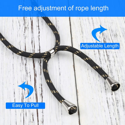 For iPhone 13 Four-corner Shockproof Transparent TPU Protective Case with Lanyard(Black Gold) by buy2fix