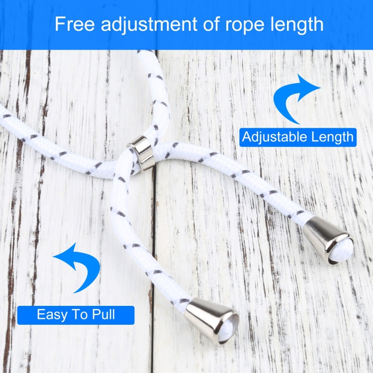 For iPhone 13 Four-corner Shockproof Transparent TPU Protective Case with Lanyard(White Thick Black) by buy2fix