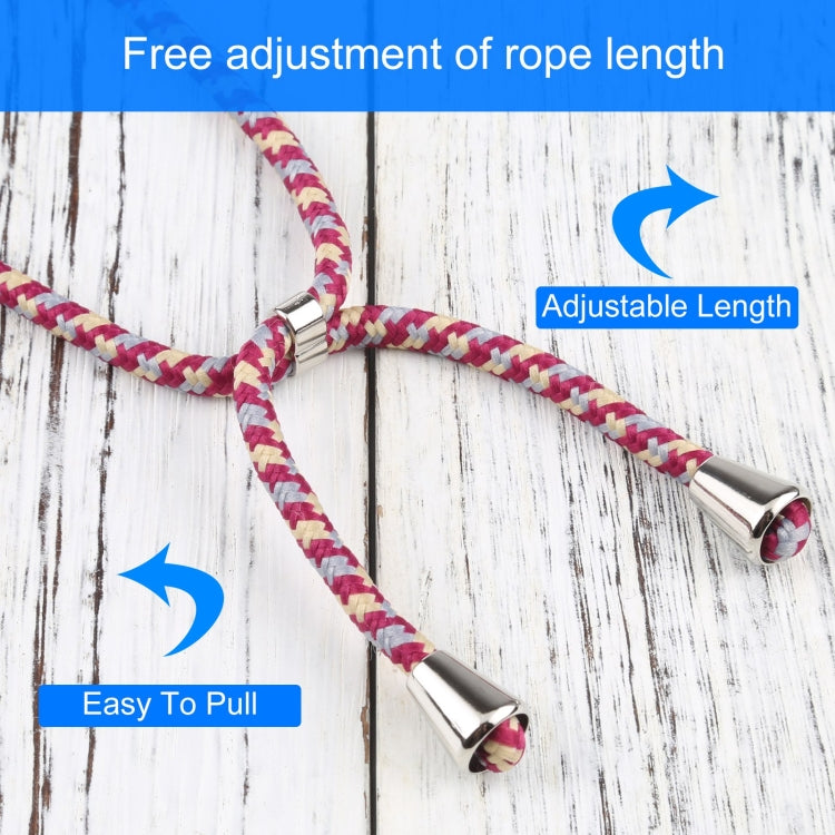 For iPhone 13 Four-corner Shockproof Transparent TPU Protective Case with Lanyard(Red Grey Yellow) by buy2fix