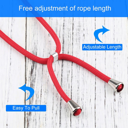 For iPhone 13 mini Four-corner Shockproof Transparent TPU Protective Case with Lanyard (Red) by buy2fix