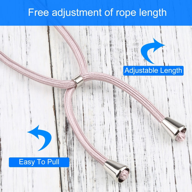 For iPhone 13 mini Four-corner Shockproof Transparent TPU Protective Case with Lanyard (Light Pink) by buy2fix