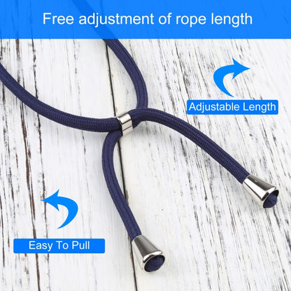 For iPhone 13 mini Four-corner Shockproof Transparent TPU Protective Case with Lanyard (Dark Blue) by buy2fix