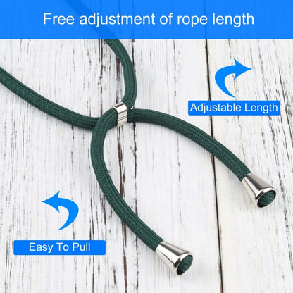 For iPhone 13 mini Four-corner Shockproof Transparent TPU Protective Case with Lanyard (Dark Green) by buy2fix