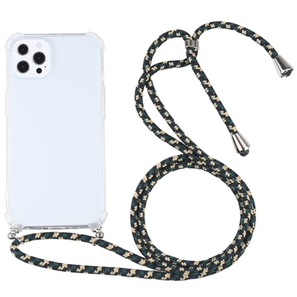 For iPhone 13 Pro Four-corner Shockproof Transparent TPU Protective Case with Lanyard (Black Green Gold) - iPhone 13 Pro Cases by buy2fix | Online Shopping UK | buy2fix