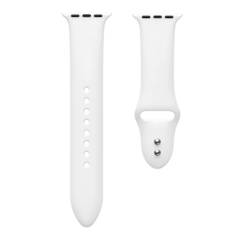 Double Nail Silicone Strap Watch Band For Apple Watch Series 9&8&7 41mm / SE 3&SE 2&6&SE&5&4 40mm / 3&2&1 38mm(White) - Watch Bands by buy2fix | Online Shopping UK | buy2fix