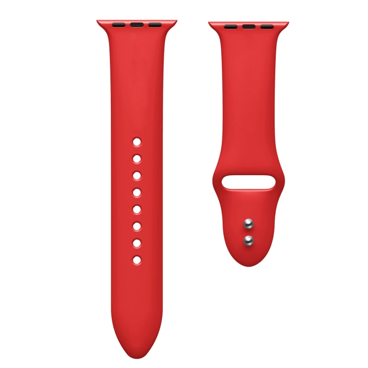 Double Nail Silicone Strap Watch Band For Apple Watch Series 9&8&7 41mm / SE 3&SE 2&6&SE&5&4 40mm / 3&2&1 38mm(Red) - Watch Bands by buy2fix | Online Shopping UK | buy2fix