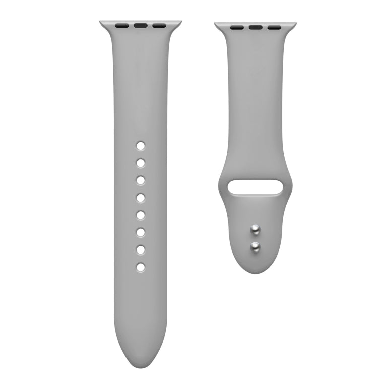 Double Nail Silicone Strap Watch Band For Apple Watch Series 9&8&7 41mm / SE 3&SE 2&6&SE&5&4 40mm / 3&2&1 38mm(Grey) - Watch Bands by buy2fix | Online Shopping UK | buy2fix