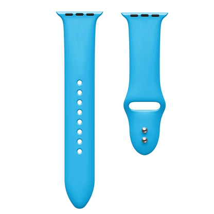 Double Nail Silicone Strap Watch Band For Apple Watch Series 9&8&7 41mm / SE 3&SE 2&6&SE&5&4 40mm / 3&2&1 38mm(Blue) - Watch Bands by buy2fix | Online Shopping UK | buy2fix