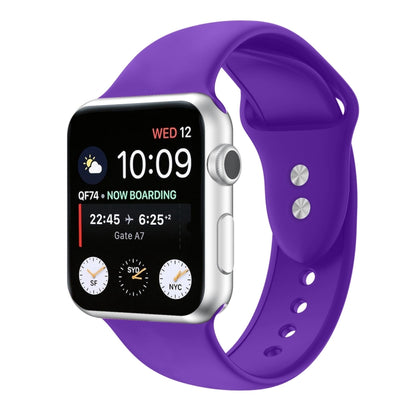 Double Nail Silicone Strap Watch Band For Apple Watch Series 9&8&7 41mm / SE 3&SE 2&6&SE&5&4 40mm / 3&2&1 38mm(Purple) - Watch Bands by buy2fix | Online Shopping UK | buy2fix