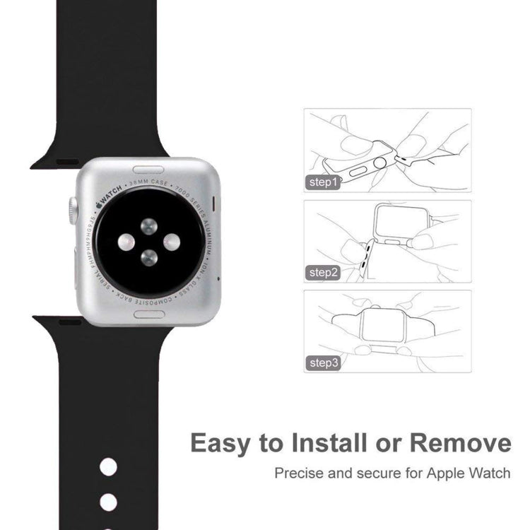 Double Nail Silicone Strap Watch Band For Apple Watch Series 9&8&7 41mm / SE 3&SE 2&6&SE&5&4 40mm / 3&2&1 38mm(Dark Purple) - Watch Bands by buy2fix | Online Shopping UK | buy2fix