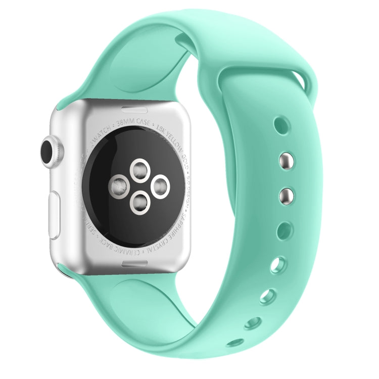 Double Nail Silicone Strap Watch Band For Apple Watch Ultra 49mm&Watch Ultra 2 49mm / Series 9&8&7 45mm / SE 3&SE 2&6&SE&5&4 44mm / 3&2&1 42mm(Mint Green) - Watch Bands by buy2fix | Online Shopping UK | buy2fix