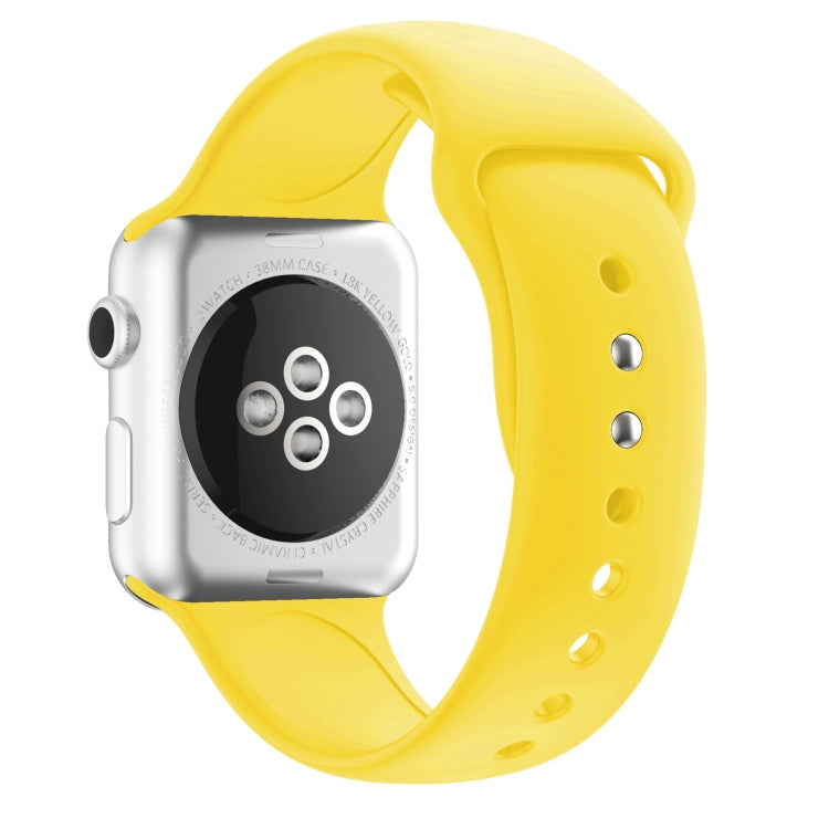 Double Nail Silicone Strap Watch Band For Apple Watch Ultra 49mm&Watch Ultra 2 49mm / Series 9&8&7 45mm / SE 3&SE 2&6&SE&5&4 44mm / 3&2&1 42mm(Yellow) - Watch Bands by buy2fix | Online Shopping UK | buy2fix