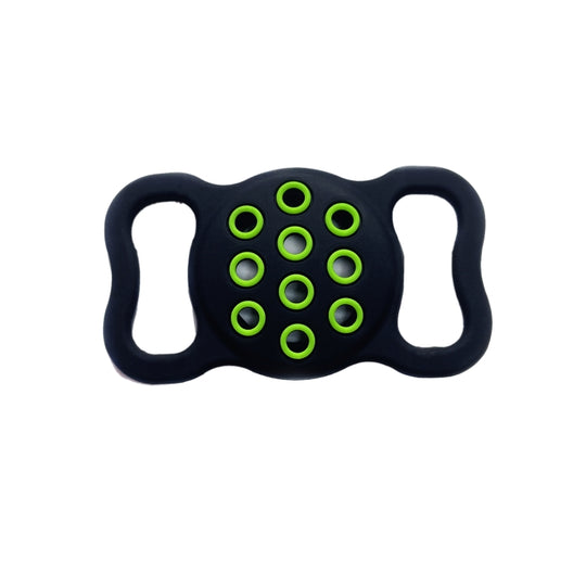 Pet Dog Cat Collar Dual-color Shockproof Silicone Protective Cover Case For AirTag 2nd Gen / AirTag 1st Gen(Black Green)