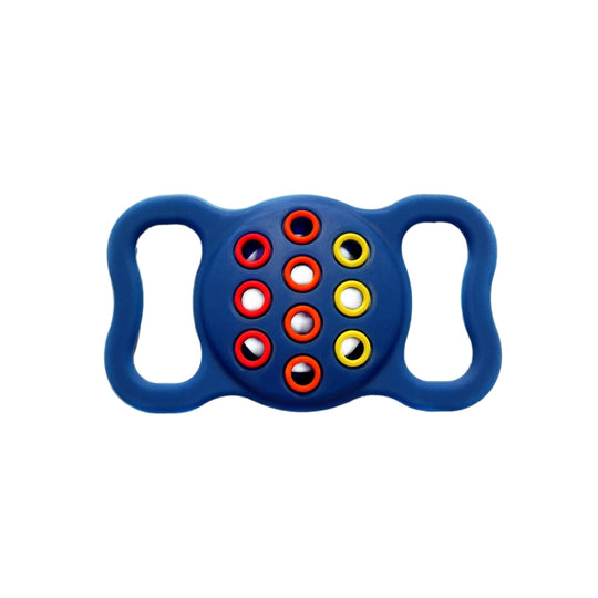 Pet Dog Cat Collar Dual-color Shockproof Silicone Protective Cover Case For AirTag 2nd Gen / AirTag 1st Gen(Blue Red Yellow)