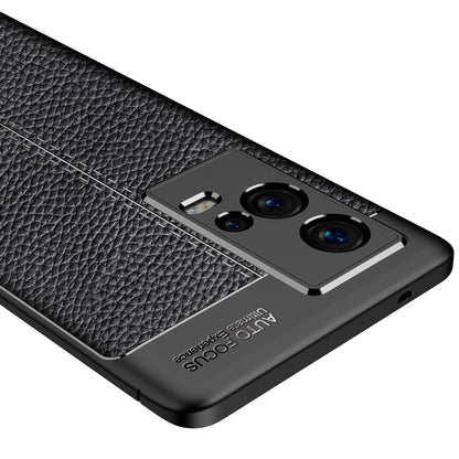 For vivo iQOO 8 Pro Litchi Texture TPU Shockproof Case(Black) - vivo Cases by buy2fix | Online Shopping UK | buy2fix