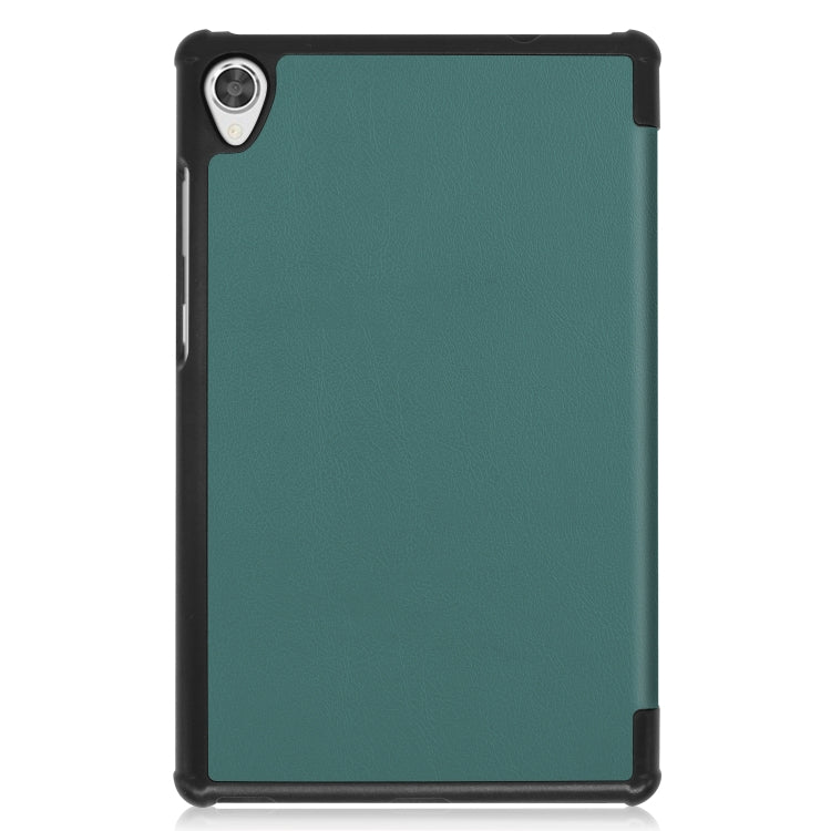 For Lenovo Tab M8 3rd Gen Custer Texture Horizontal Flip Leather Case with Three-folding Holder(Dark Green) - Lenovo by buy2fix | Online Shopping UK | buy2fix