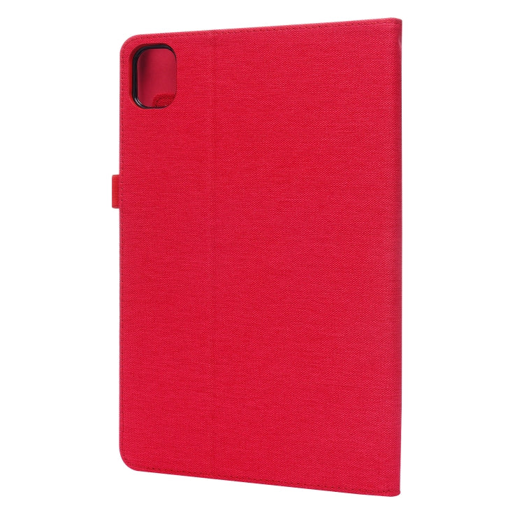 For Xiaomi Pad 5 / 5 Pro Horizontal Flip TPU + Fabric PU Leather Protective Case with Name Card Clip(Red) - More Tablet Cases by buy2fix | Online Shopping UK | buy2fix