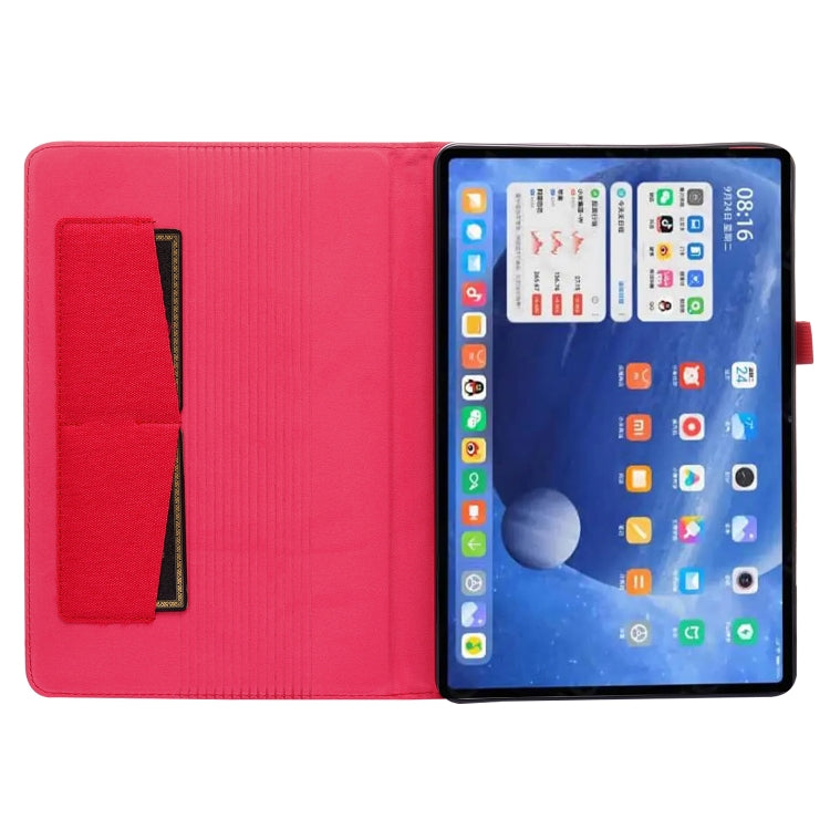 For Xiaomi Pad 5 / 5 Pro Horizontal Flip TPU + Fabric PU Leather Protective Case with Name Card Clip(Red) - More Tablet Cases by buy2fix | Online Shopping UK | buy2fix