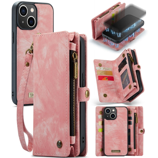 For iPhone 13 CaseMe-008 Detachable Multifunctional Horizontal Flip Leather Case(Pink) - iPhone 13 Cases by CaseMe | Online Shopping UK | buy2fix