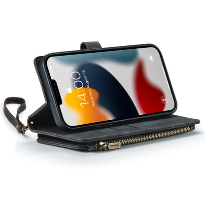 For iPhone 13 Pro CaseMe-C30 PU + TPU Multifunctional Horizontal Flip Leather Case with Holder & Card Slot & Wallet & Zipper Pocket (Black) - iPhone 13 Pro Cases by CaseMe | Online Shopping UK | buy2fix
