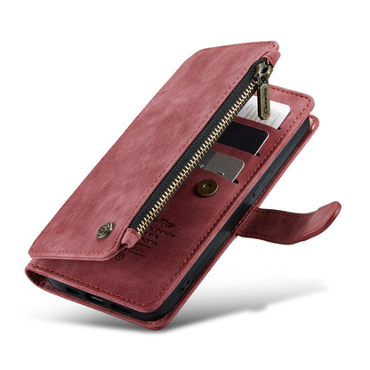 For iPhone 13 CaseMe-C30 PU + TPU Multifunctional Horizontal Flip Leather Case with Holder & Card Slot & Wallet & Zipper Pocket(Red) - iPhone 13 Cases by CaseMe | Online Shopping UK | buy2fix