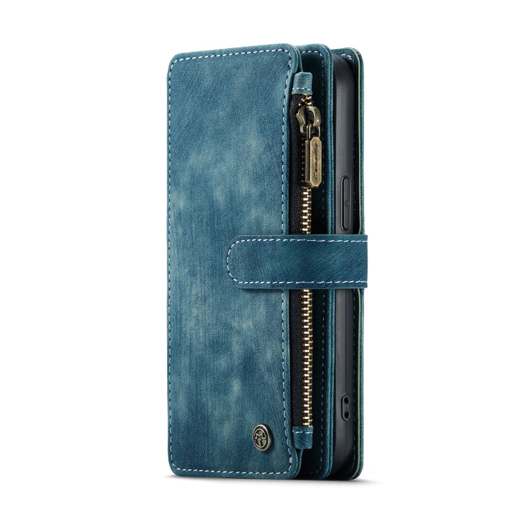 For iPhone 13 CaseMe-C30 PU + TPU Multifunctional Horizontal Flip Leather Case with Holder & Card Slot & Wallet & Zipper Pocket(Blue) - iPhone 13 Cases by CaseMe | Online Shopping UK | buy2fix