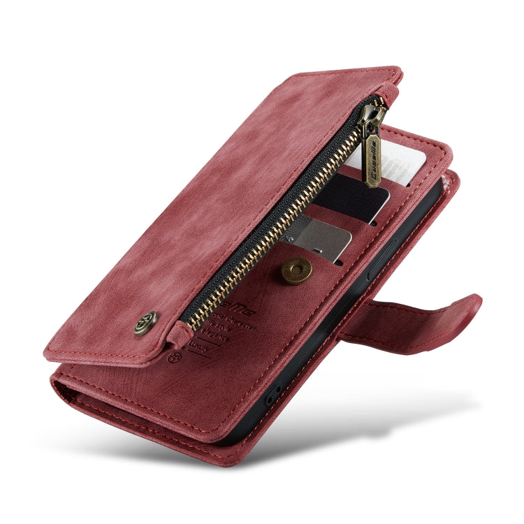 For iPhone 13 mini CaseMe-C30 PU + TPU Multifunctional Horizontal Flip Leather Case with Holder & Card Slot & Wallet & Zipper Pocket (Red) - iPhone 13 mini Cases by CaseMe | Online Shopping UK | buy2fix