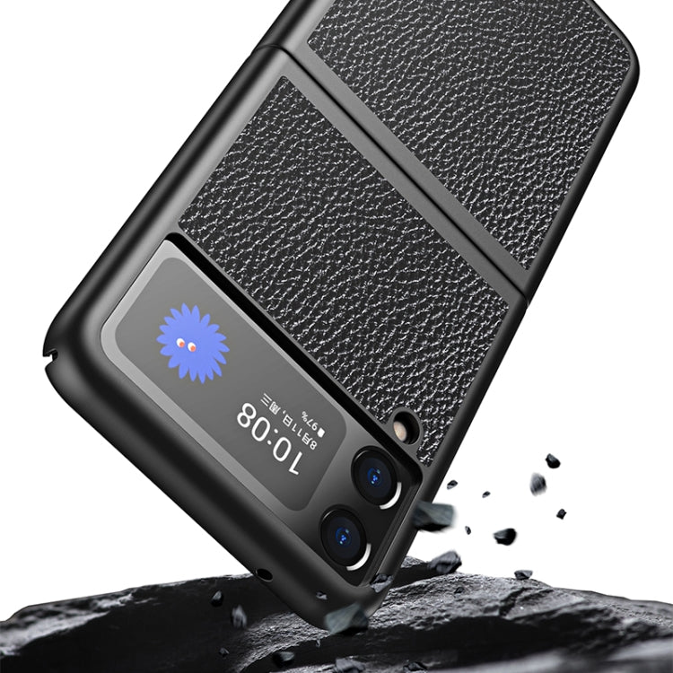 For Samsung Galaxy Z Flip3 5G Cross Texture All Inclusive Shockproof Protective Case(Blue) by buy2fix