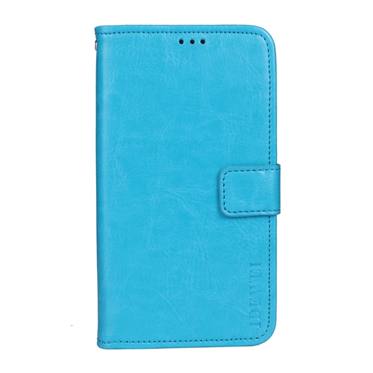 For Samsung Galaxy A52s 5G idewei Crazy Horse Texture Horizontal Flip Leather Case with Holder & Card Slots & Wallet(Sky Blue) - Galaxy Phone Cases by idewei | Online Shopping UK | buy2fix