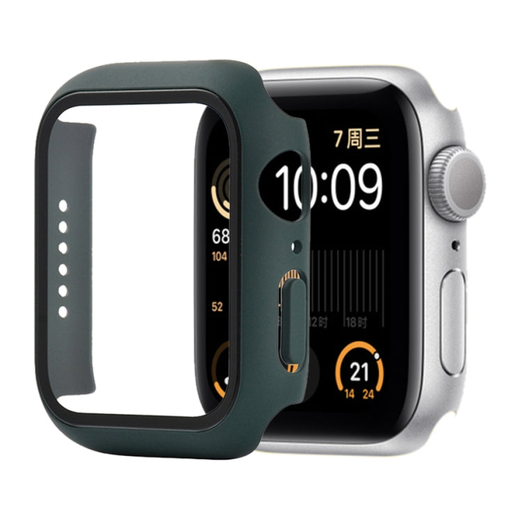 Shockproof PC+Tempered Glass Protective Case with Packed Carton For Apple Watch Series 6 & SE & 5 & 4 44mm(Dark Green) - Watch Cases by buy2fix | Online Shopping UK | buy2fix