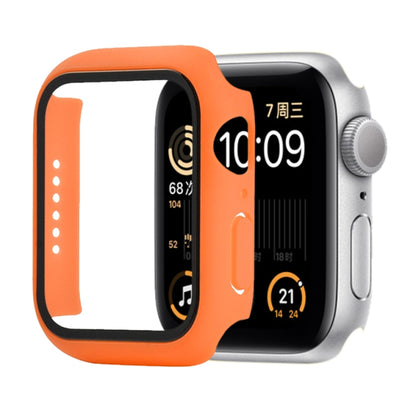 Shockproof PC+Tempered Glass Protective Case with Packed Carton For Apple Watch Series 6 & SE & 5 & 4 44mm(Orange) - Watch Cases by buy2fix | Online Shopping UK | buy2fix