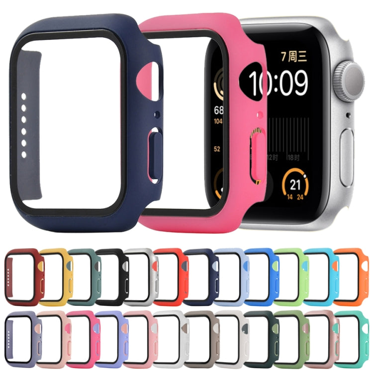 Shockproof PC+Tempered Glass Protective Case with Packed Carton For Apple Watch Series 6 & SE & 5 & 4 44mm(Yellow) - Watch Cases by buy2fix | Online Shopping UK | buy2fix