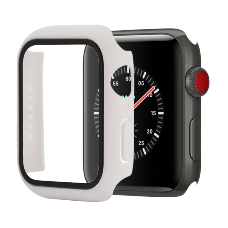 Shockproof PC+Tempered Glass Protective Case with Packed Carton For Apple Watch Series 3 & 2 & 1 42mm(White) - Watch Cases by buy2fix | Online Shopping UK | buy2fix
