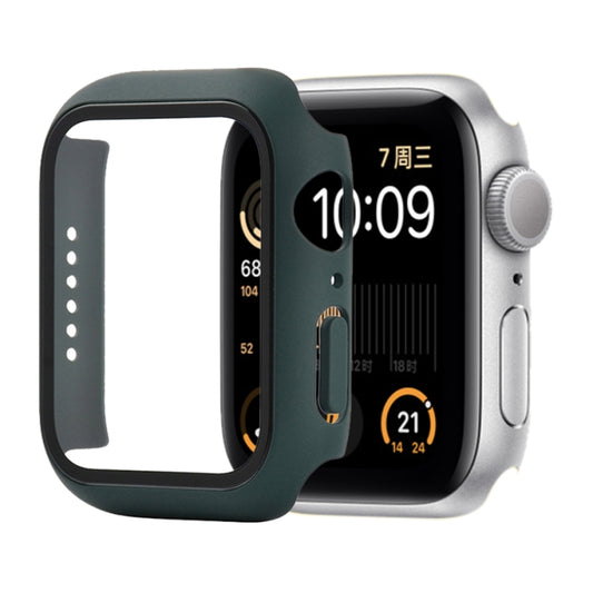 Shockproof PC+Tempered Glass Protective Case with Packed Carton For Apple Watch Series 6 & SE & 5 & 4 40mm(Dark Green) - Watch Cases by buy2fix | Online Shopping UK | buy2fix