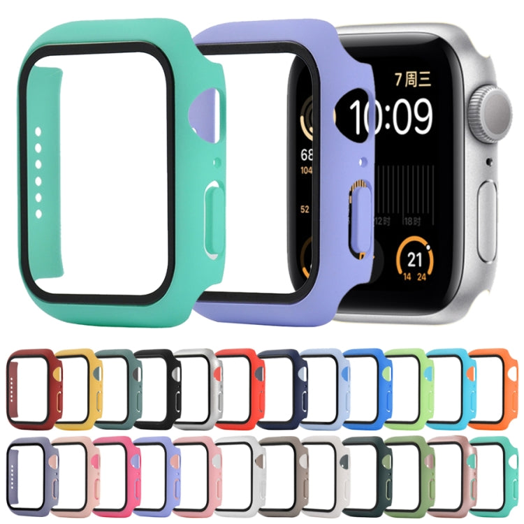 Shockproof PC+Tempered Glass Protective Case with Packed Carton For Apple Watch Series 6 & SE & 5 & 4 40mm(Light Purple) - Watch Cases by buy2fix | Online Shopping UK | buy2fix