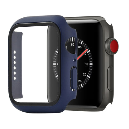 Shockproof PC+Tempered Glass Protective Case with Packed Carton For Apple Watch Series 3 & 2 & 1 38mm(Midnight Blue) - Watch Cases by buy2fix | Online Shopping UK | buy2fix