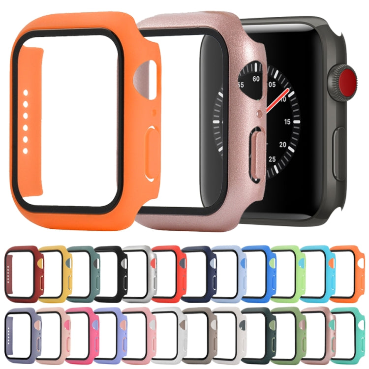 Shockproof PC+Tempered Glass Protective Case with Packed Carton For Apple Watch Series 3 & 2 & 1 38mm(Rose Red) - Watch Cases by buy2fix | Online Shopping UK | buy2fix