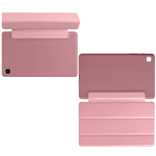 For Samsung Galaxy Tab A7 Lite T225 3-folding Horizontal Flip Honeycomb TPU Shockproof + PU Leather Case with Holder(Rose Gold) by buy2fix